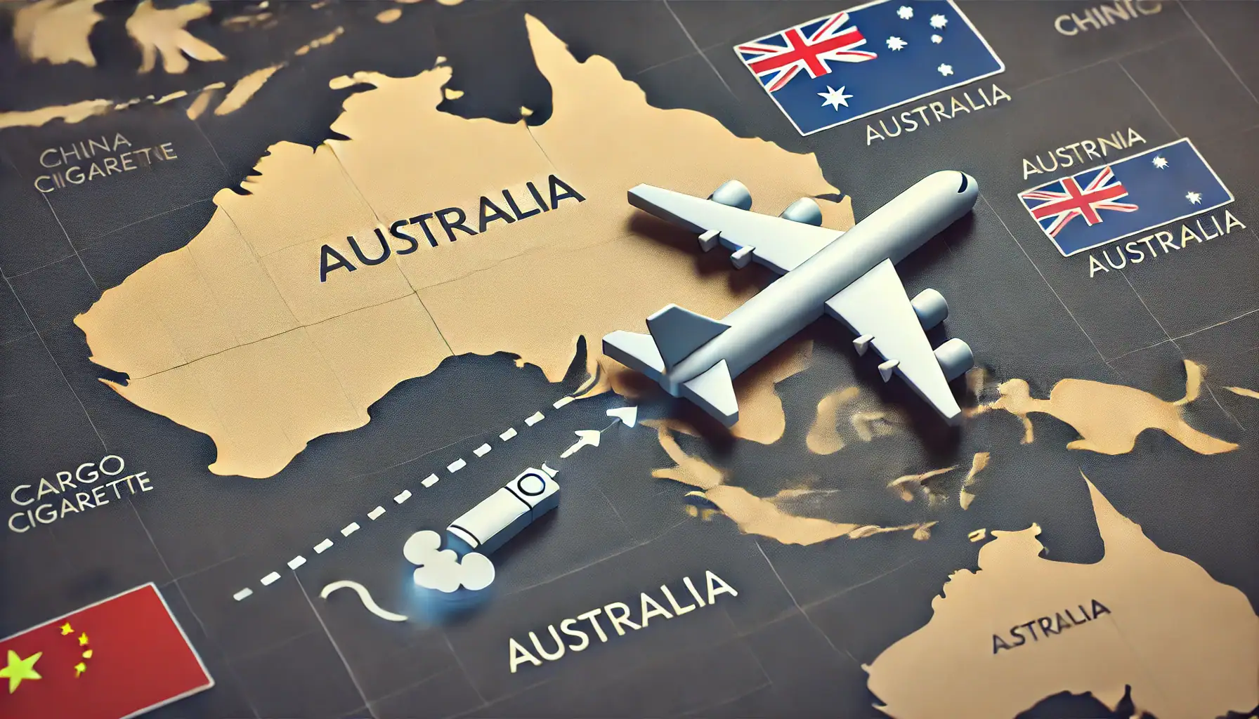 E-cigarette with shipping labels.